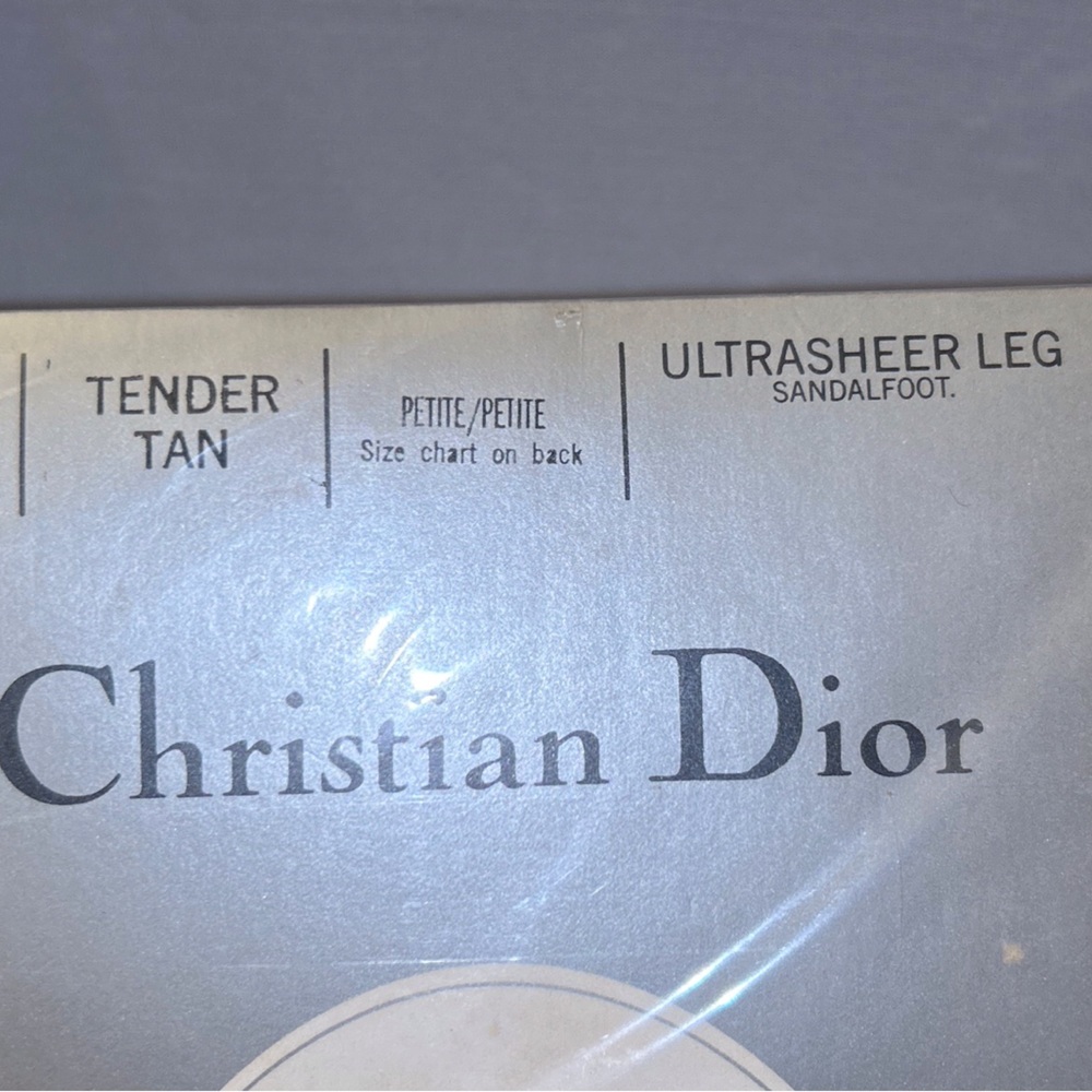 2 CHRISTIAN DIOR Nylon Stocking Petite Tan ultra sheer hosiery - Picture 4 of 6